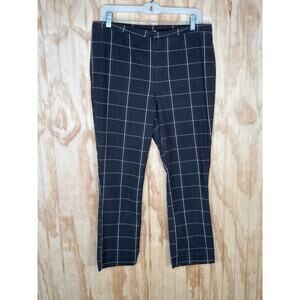 Free People Copenhagan Brown & Tan Windowpane Print Crop Pants Size 10